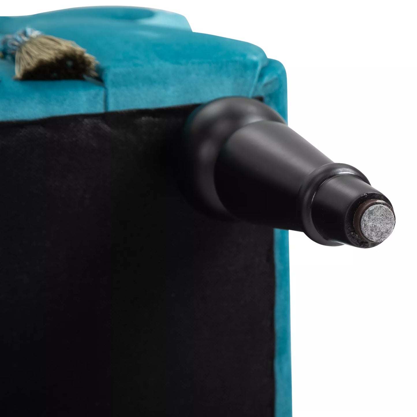 Minkštas suolas su aksominiu apmušalu, su atlošu ir mediniu rėmu, suoliukas miegamajam, svetainei, prieškambariui 117 x 40 x 58 cm Mėlynas