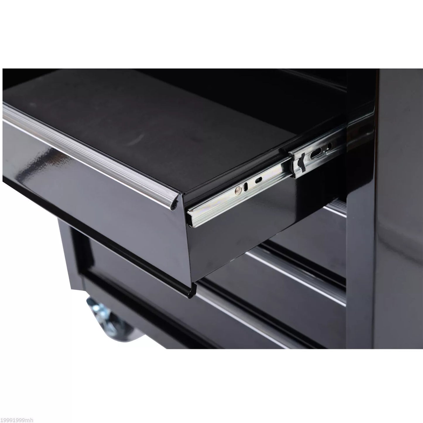 Įrankių dėžė, įrankių spintelė, su ratukais, 5 stalčiai, plienas, juoda