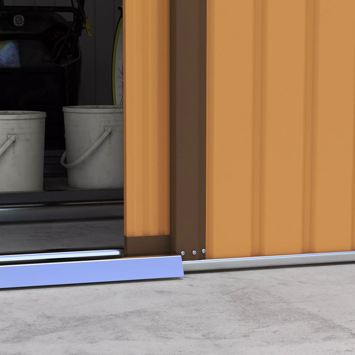 Plieninė sodo pašiūrė 20m³ įrankių namelis sodo namelis dviračių pašiūrė sodui rudos spalvos 340 x 386 x 200 cm