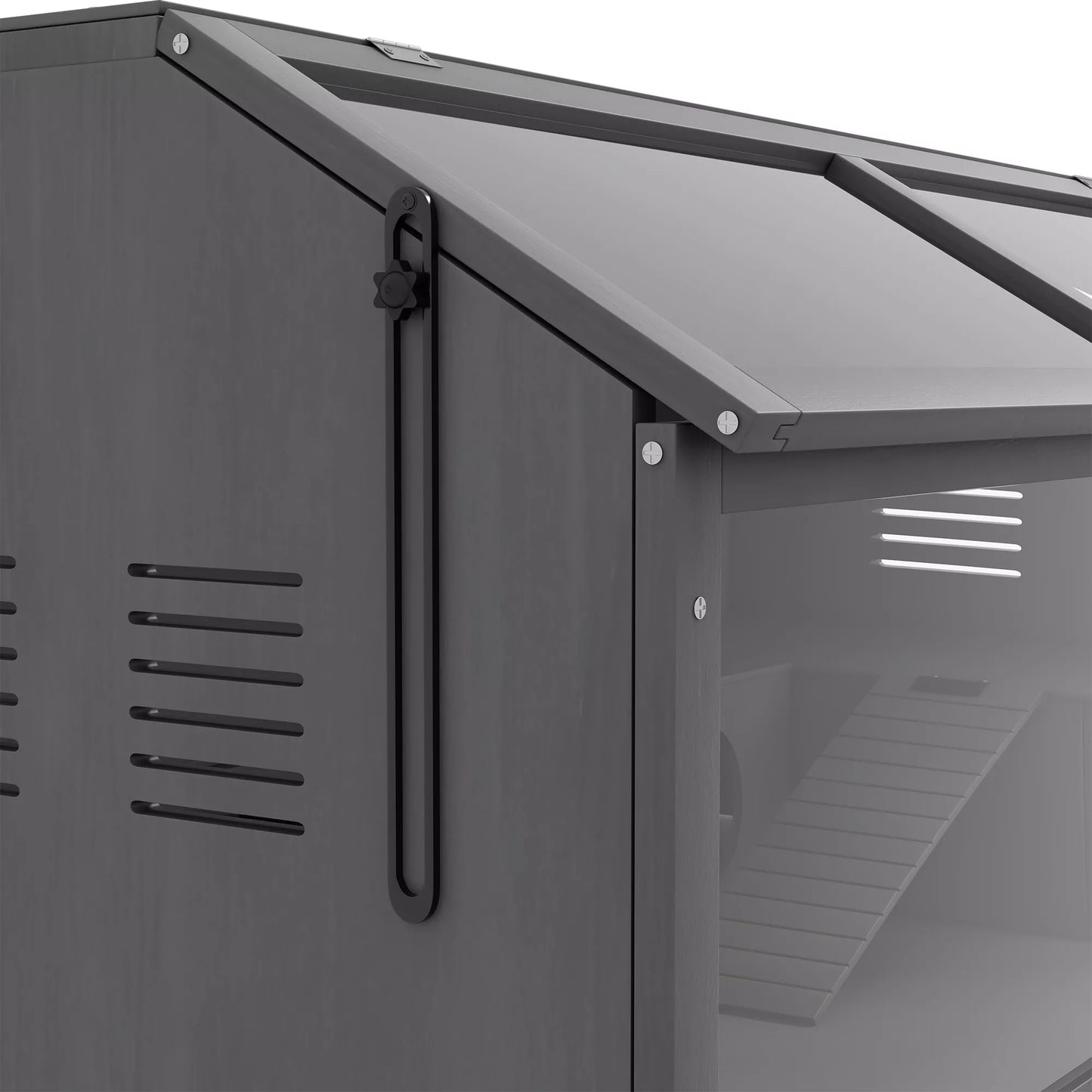 Smulkaus gyvūnėlio ir graužikų narvas su priedais, eglės mediena, 100 cm x 52 cm x 50 cm, pilkas