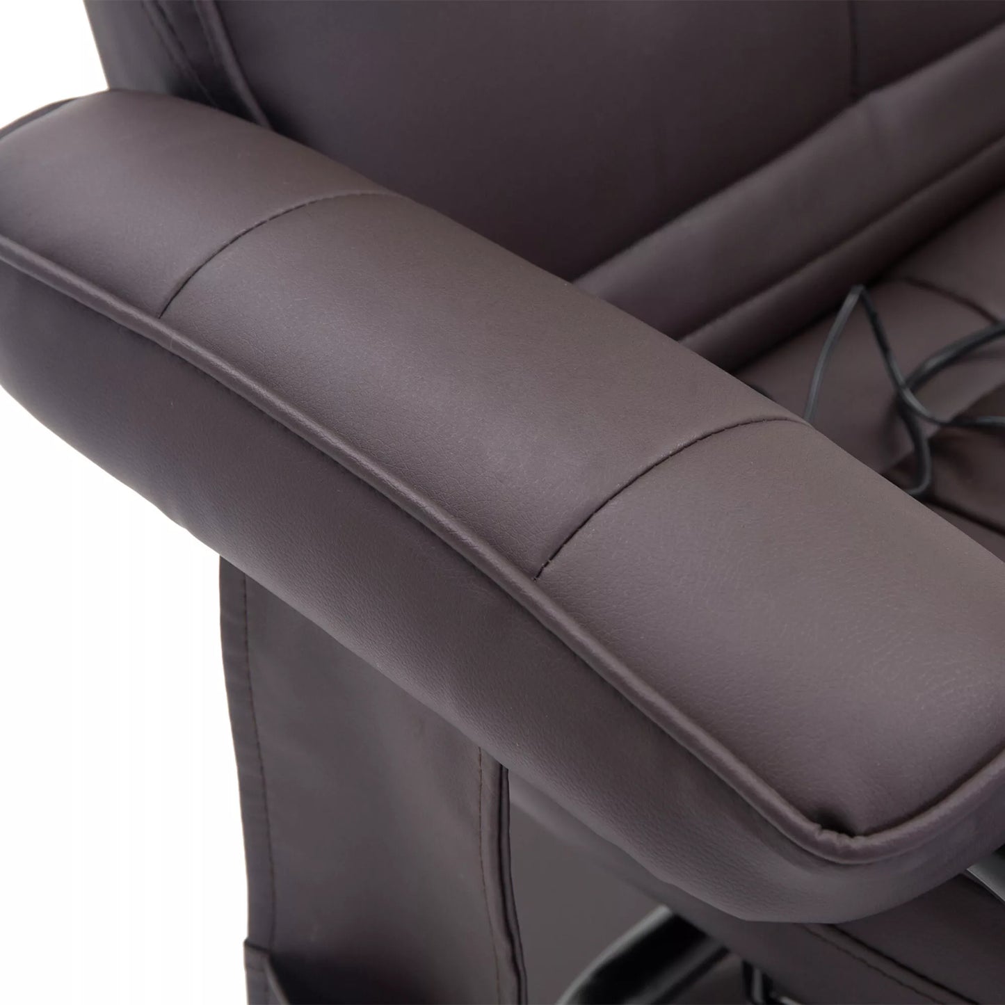 Masažinė kėdė, relaksacinė kėdė, su pakoja, 10 vibracijos taškų, 1 nuotolinio valdymo pultelis; 77 cm x 84 cm x 95 cm, ruda