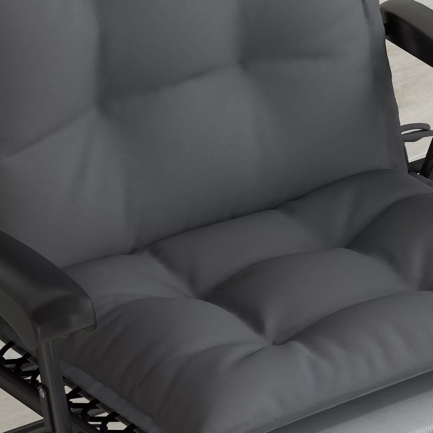 2 vnt. komplektas čiužinys/pagalvėlė lauko gultui, atsparus vandeniui, gulto čiužinys sodo gultui, paminkštinta pagalvėlė 50x116x5 cm, tamsiai pilka