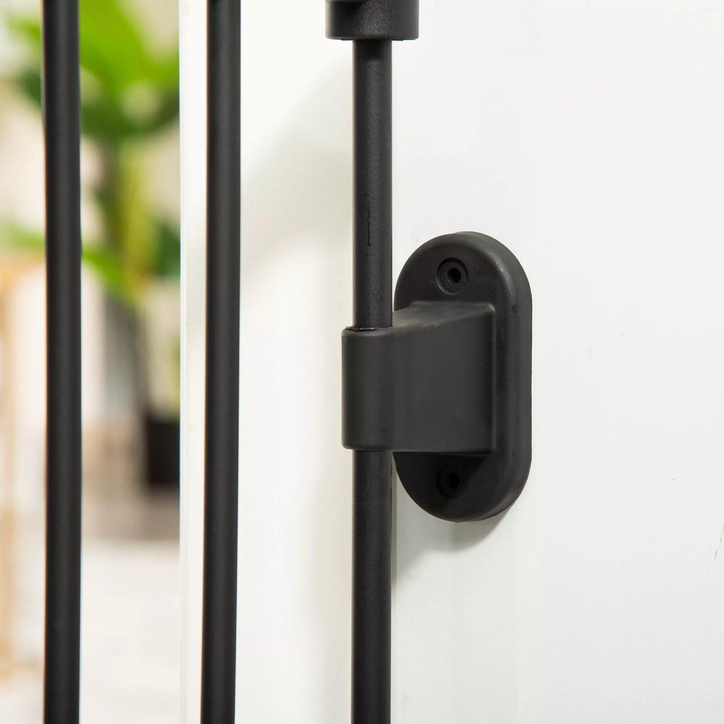 Šunų atitvaras, durų apsauga, naminių gyvūnėlių varteliai, reguliuojami, sulankstomi, židinio varteliai su automatiškai užsidarančiomis durimis, 3 skydeliai, skirti krosniai, montuojami ant sienos/laisvai pastatomi, juodi, 202,5 x 76 cm