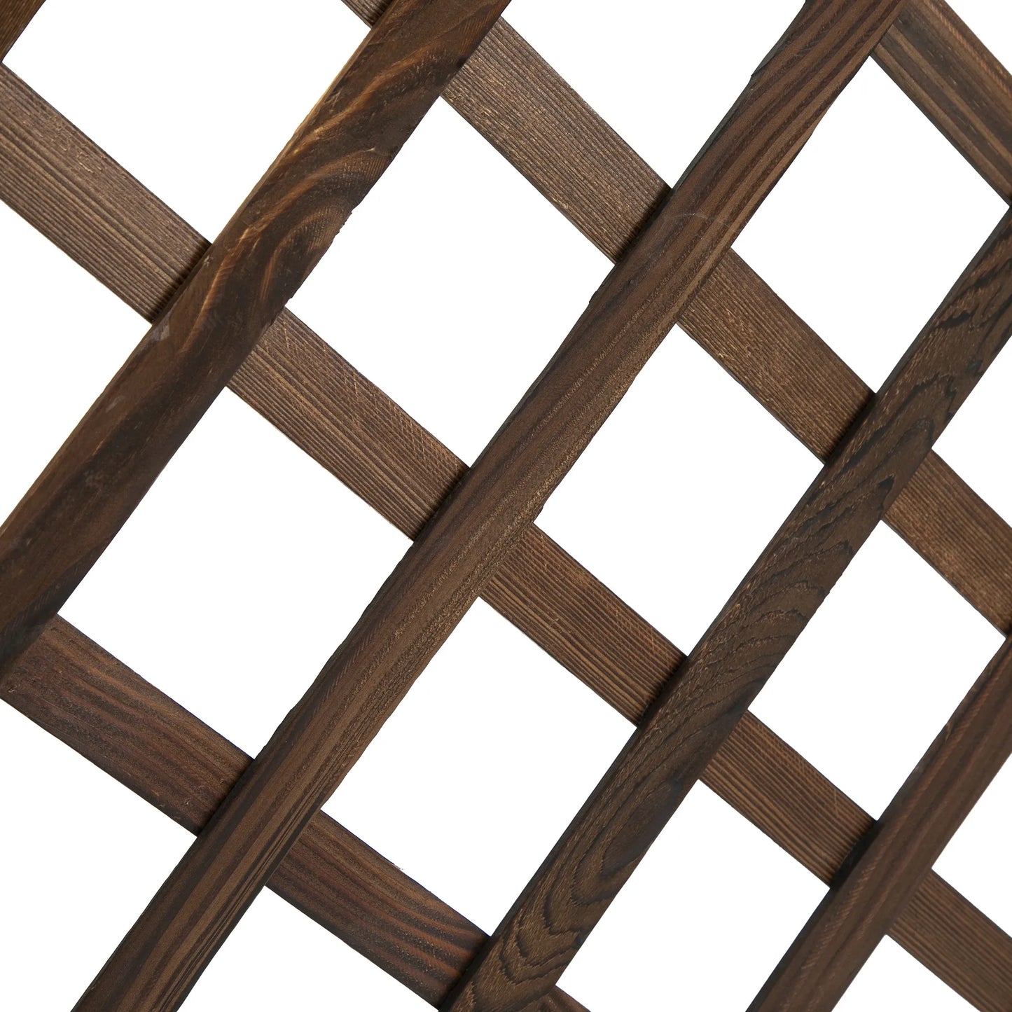 Aukštas gėlių dėžė su grotelėmis, grotelės gėlių vazonai, mediniai gėlių dėžės, 72,5x31,5x149,5 cm, skirtos sodui, balkonui, terasai, gėlių vazonai vijoklinėms gėlėms, gėlėms, rudos spalvos