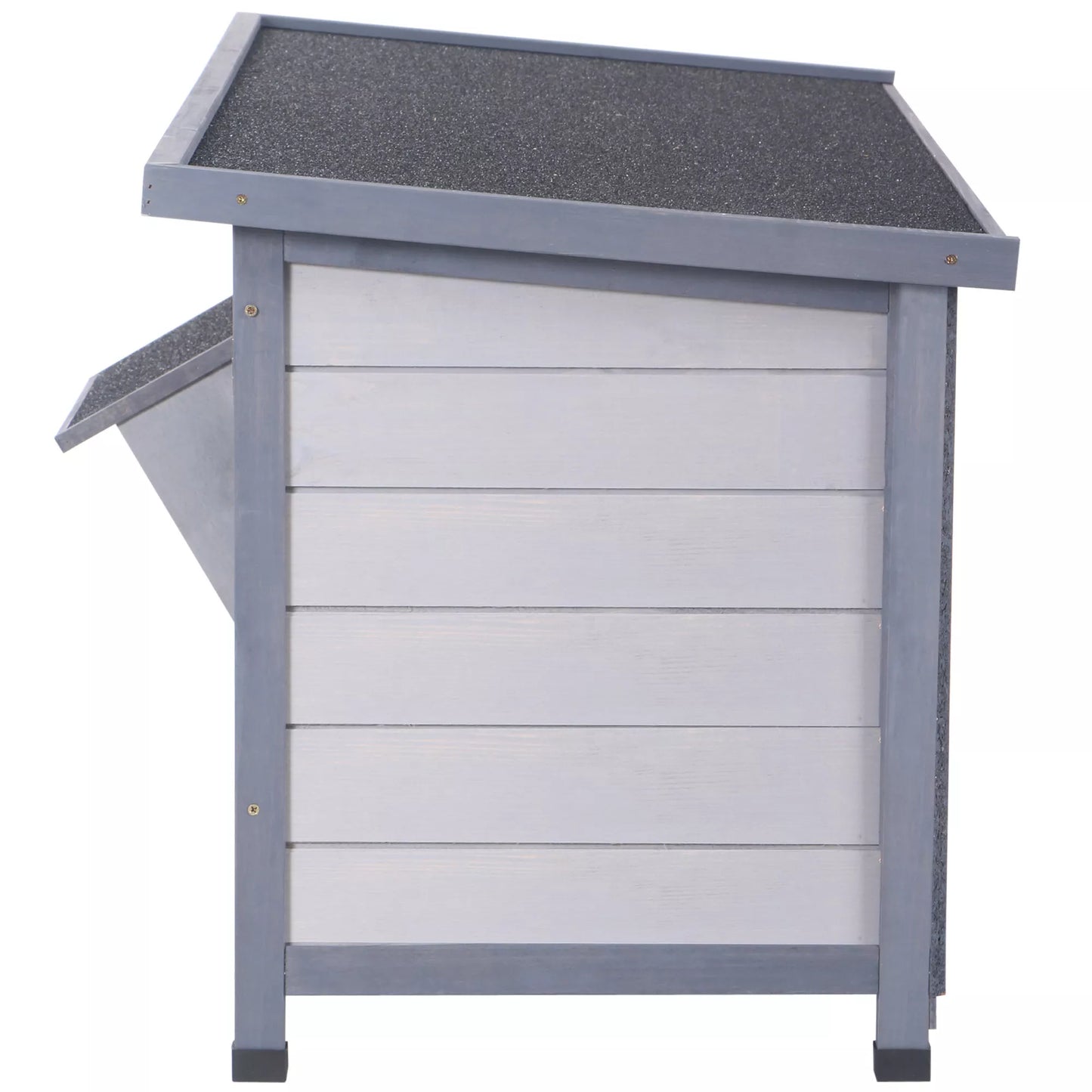 Truputis žiemos atsparus medinis triušių narvas 112x50x54 cm Triušių narvas su bituminiu stogu, 2 durimis, metaliniu tinkleliu, triušių narvas triušiams, jūrų kiaulytėms Lauko Pilka+Juoda