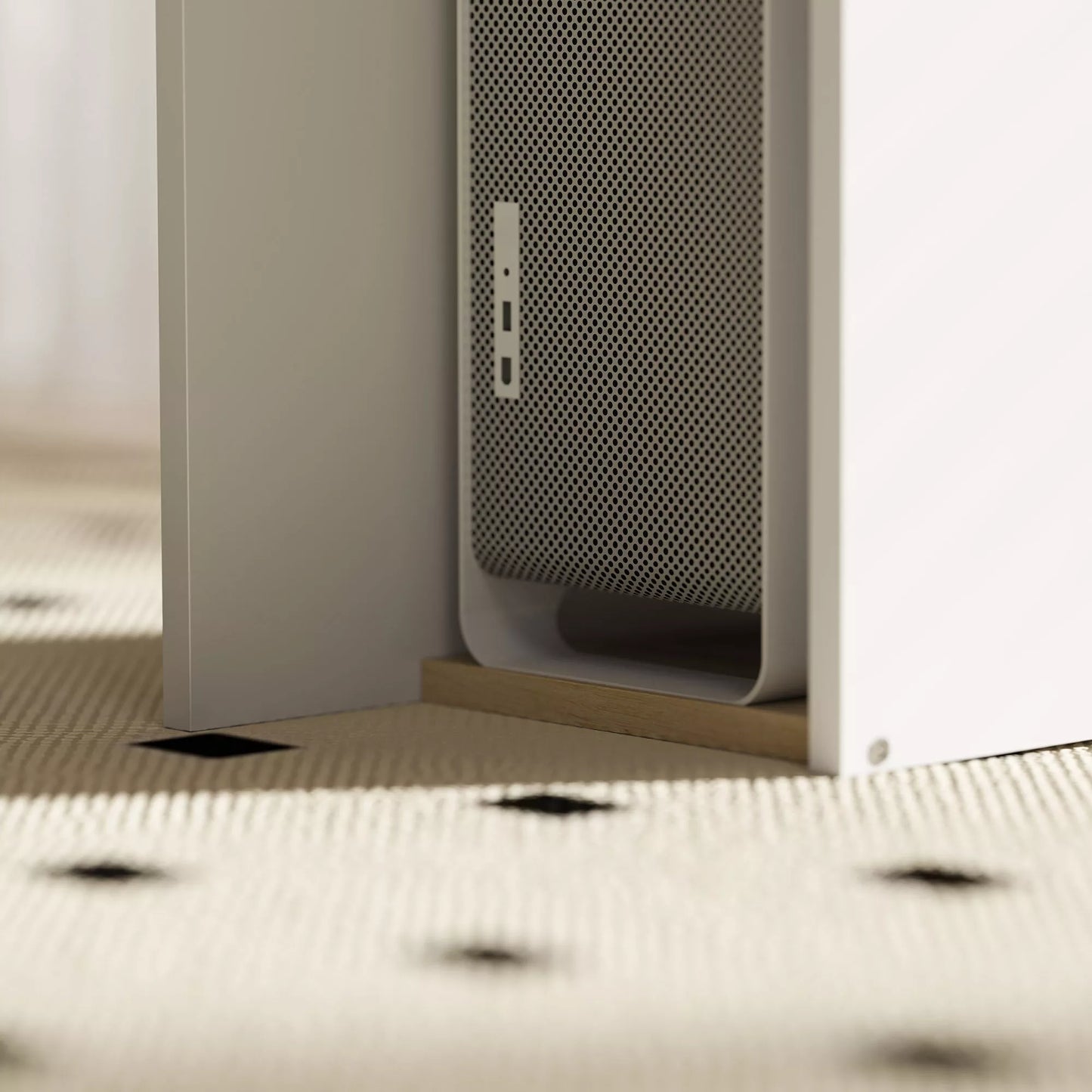 Kompiuterinis stalas, rašomasis stalas su atviromis lentynomis ir laikymo skyreliais, plieninis, šviesiai rudos+baltos spalvos