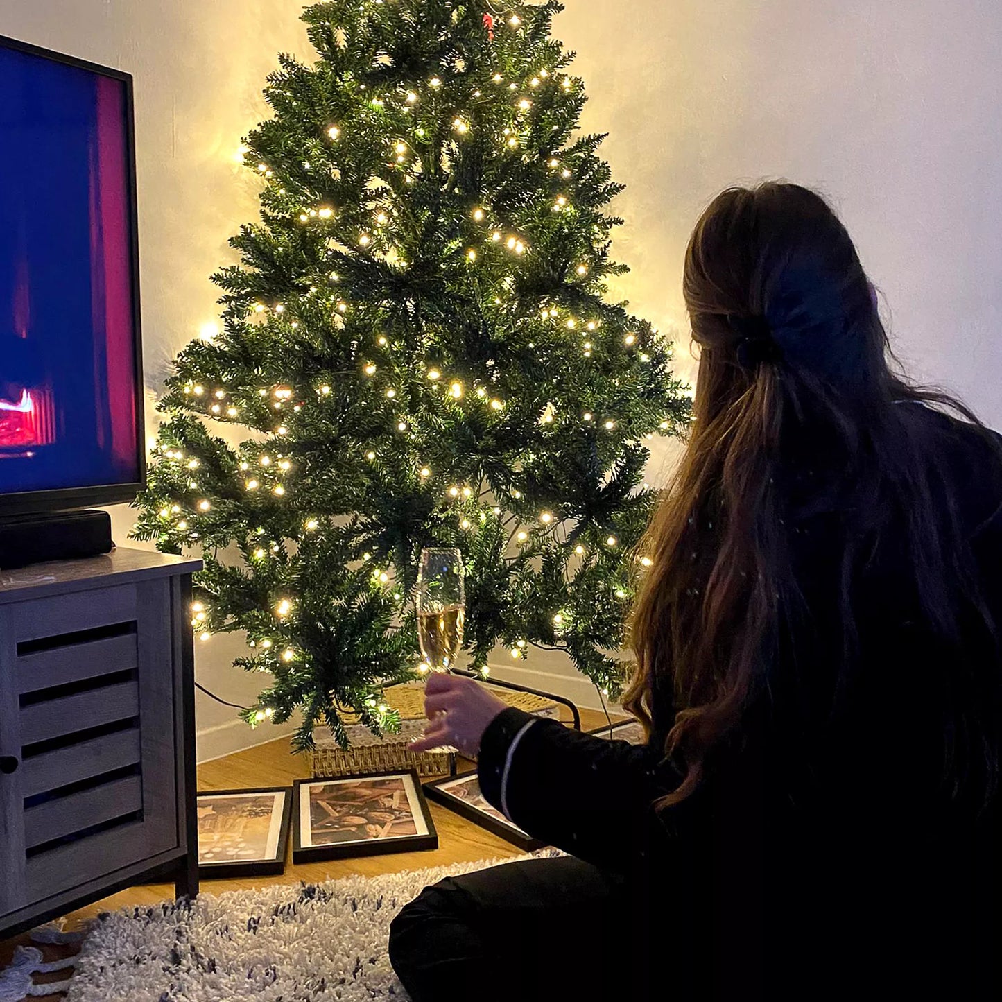 Kalėdinė eglutė, 700 šiltai baltų LED, 2154 šakų, ugniai atspari, plastikas/metalas, 210 x 142 cm, Žalia