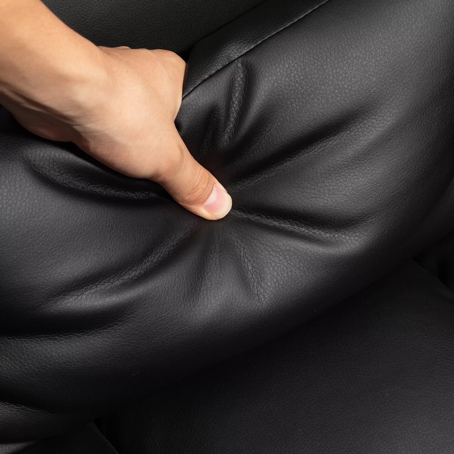 Ergonomiška biuro kėdė, reguliuojamo aukščio 48–56 cm, atlošas su pasvirimo funkcija, atrama kojoms, juoda