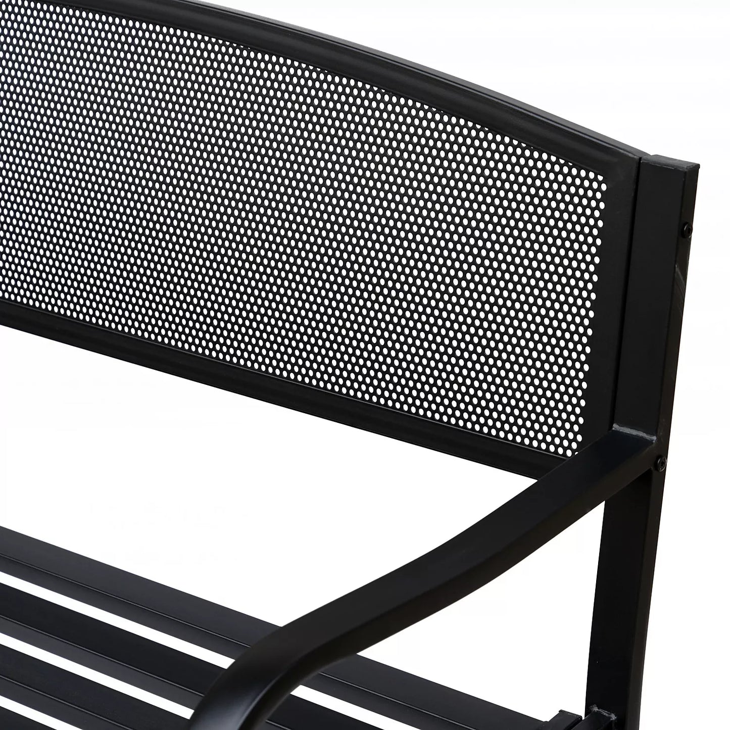 Sodo suolas Suolas Parko suolas 2 vietų Sodo plieninis Juodas P127 x G60 x A87 cm