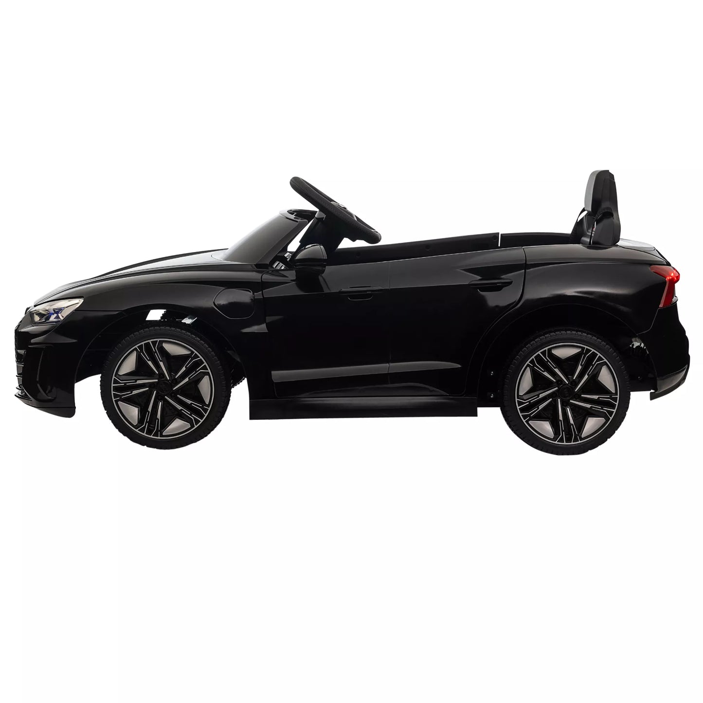 Vaikiškas elektromobilis, su "Audi" licencija, su saugos diržu, nuotolinio valdymo pultu, šviesomis, juodas, 103 x 58 x 41cm