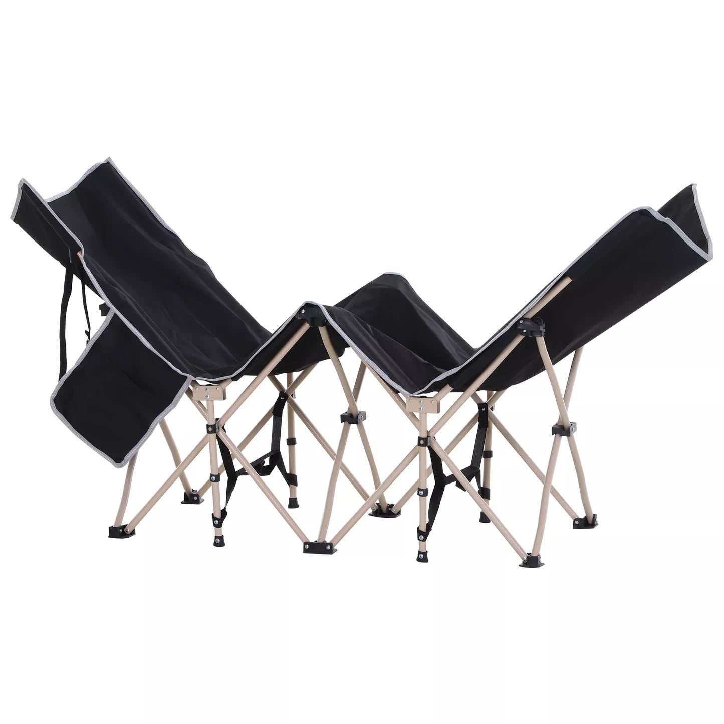 Lauko lova, stovyklos lova, sulankstoma, atspari oro sąlygoms, su nešiojimo krepšiu, 190 x 68 x 52 cm, juoda