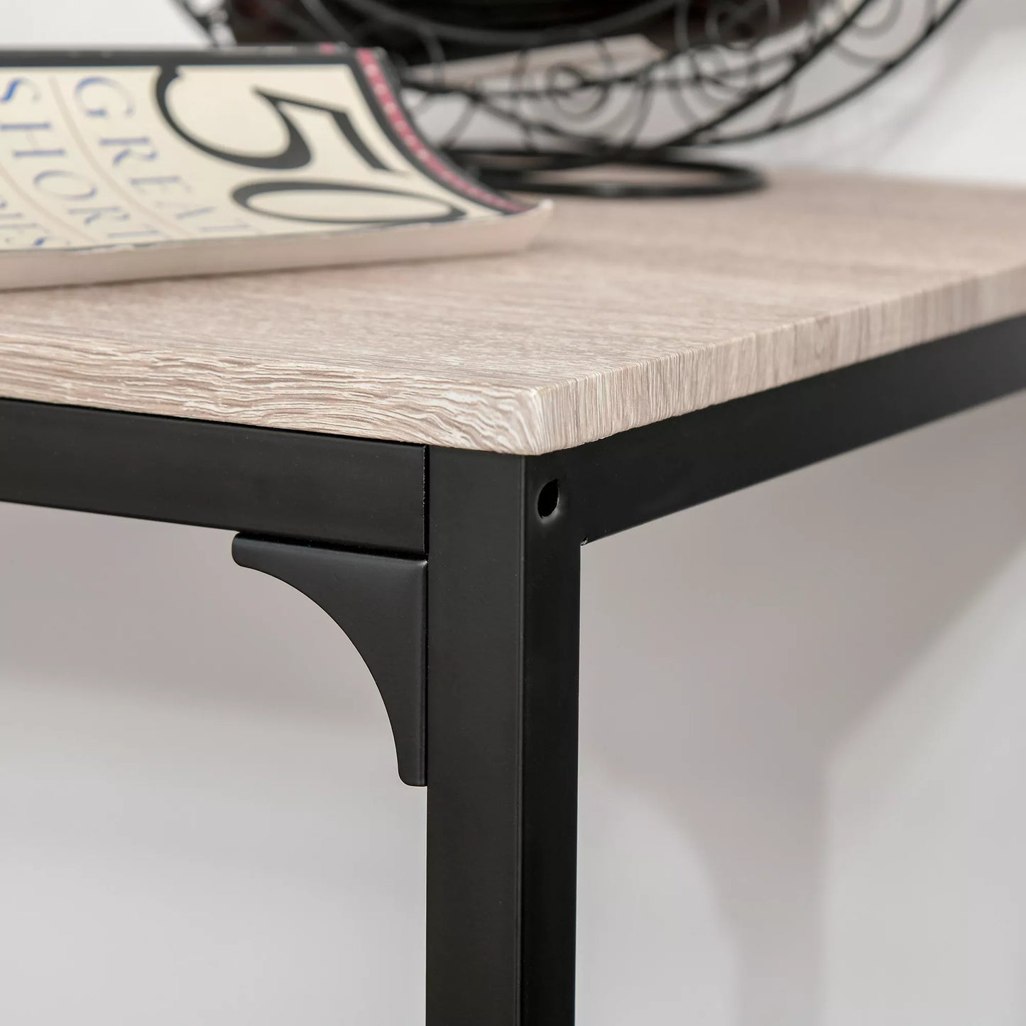 Baro stalo ir kėdžių komplektas, valgomojo stalas su 2 kėdėmis ir atlošais, virtuvės stalas, natūrali spalva + juoda