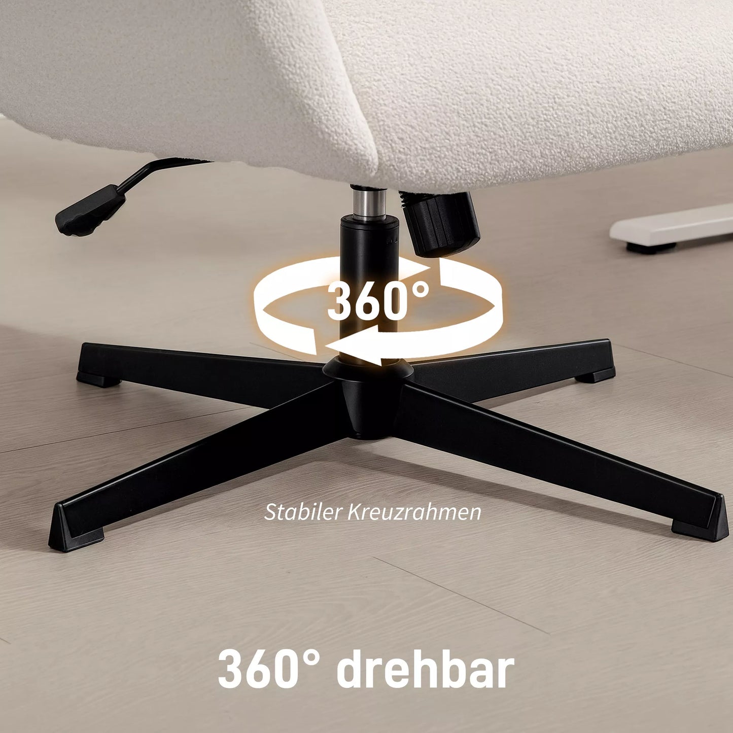 Biuro kėdė su aksominės išvaizdos audinio apmušalu, paminkštinta kėdė su plieniniu pagrindu, aukščio reguliavimo rašomojo stalo kėdė, kreminės baltos spalvos