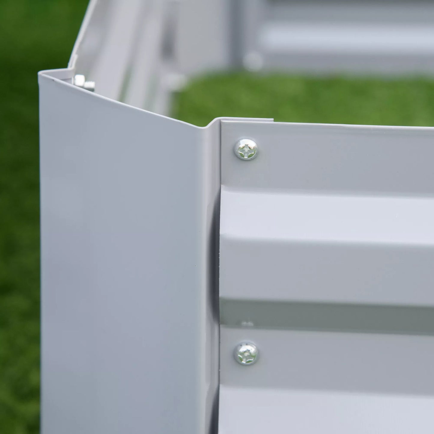 Augalų dėžė, 2 vnt. rinkinys, gėlių dėžė, atviras dugnas, plieno rėmas, pilka, (2 x) 100 x 100 x 30 cm