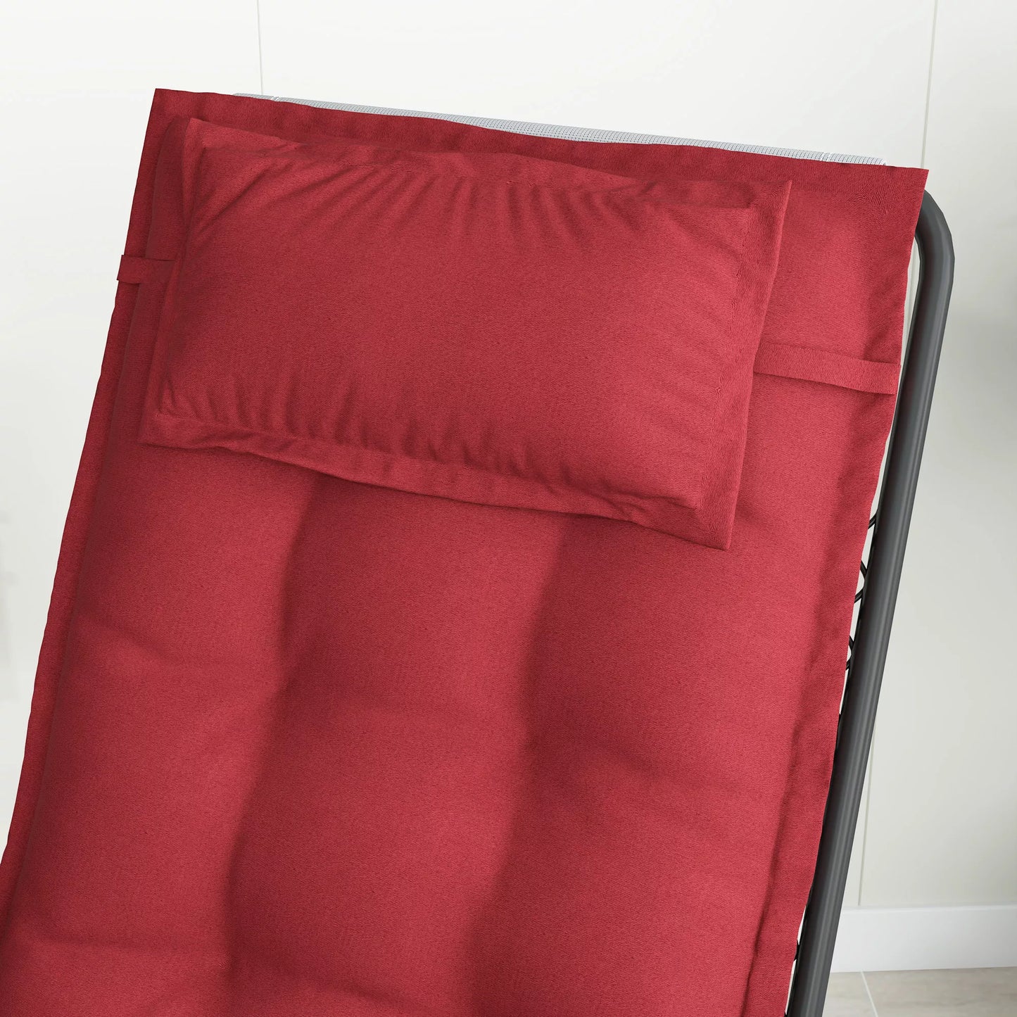 2 vnt. komplektas Šezlongo užvalkalas Vandeniui atsparus Gulto užvalkalas Sodo gultui Čiužinys 50x116x5 cm, Vyno raudonumo