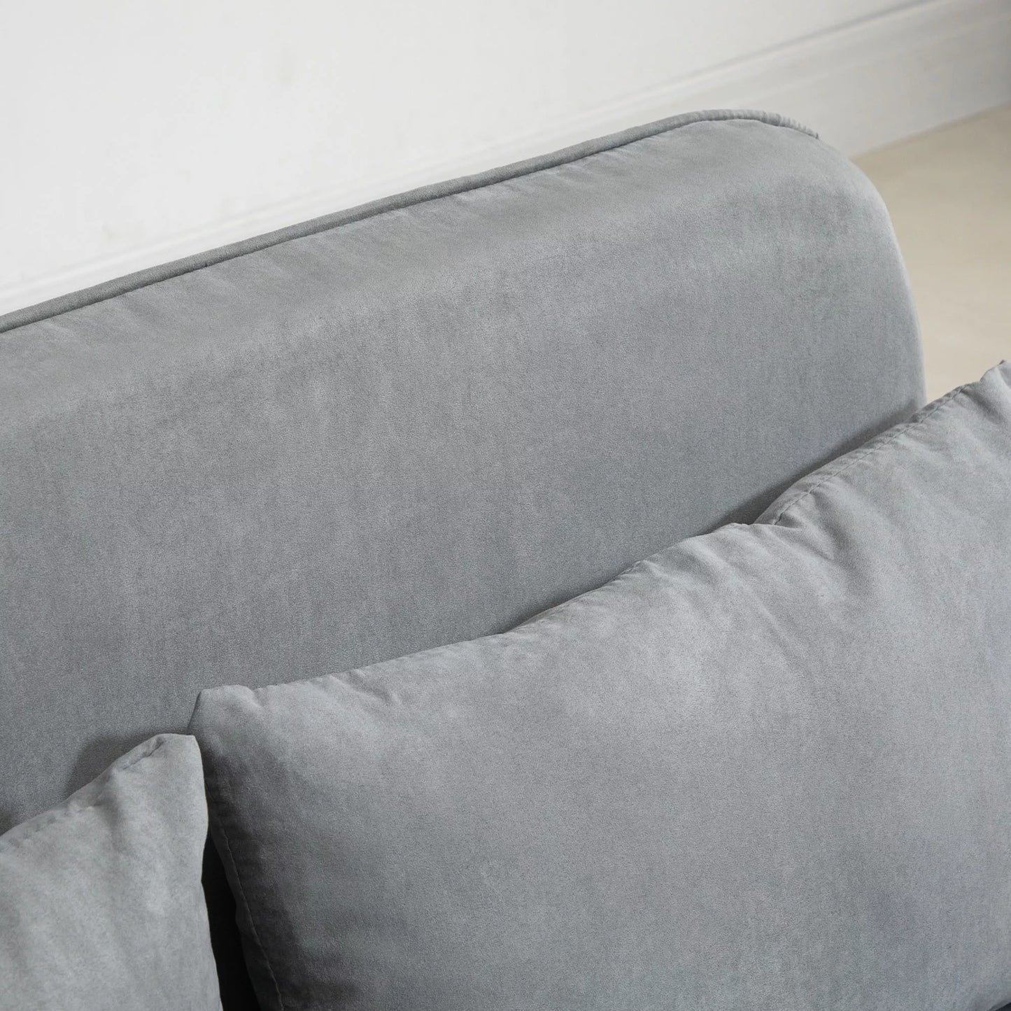 Miegamoji sofa, dvigulė sofa, sofa svečiams, su 2 pagalvėlėmis, pilka