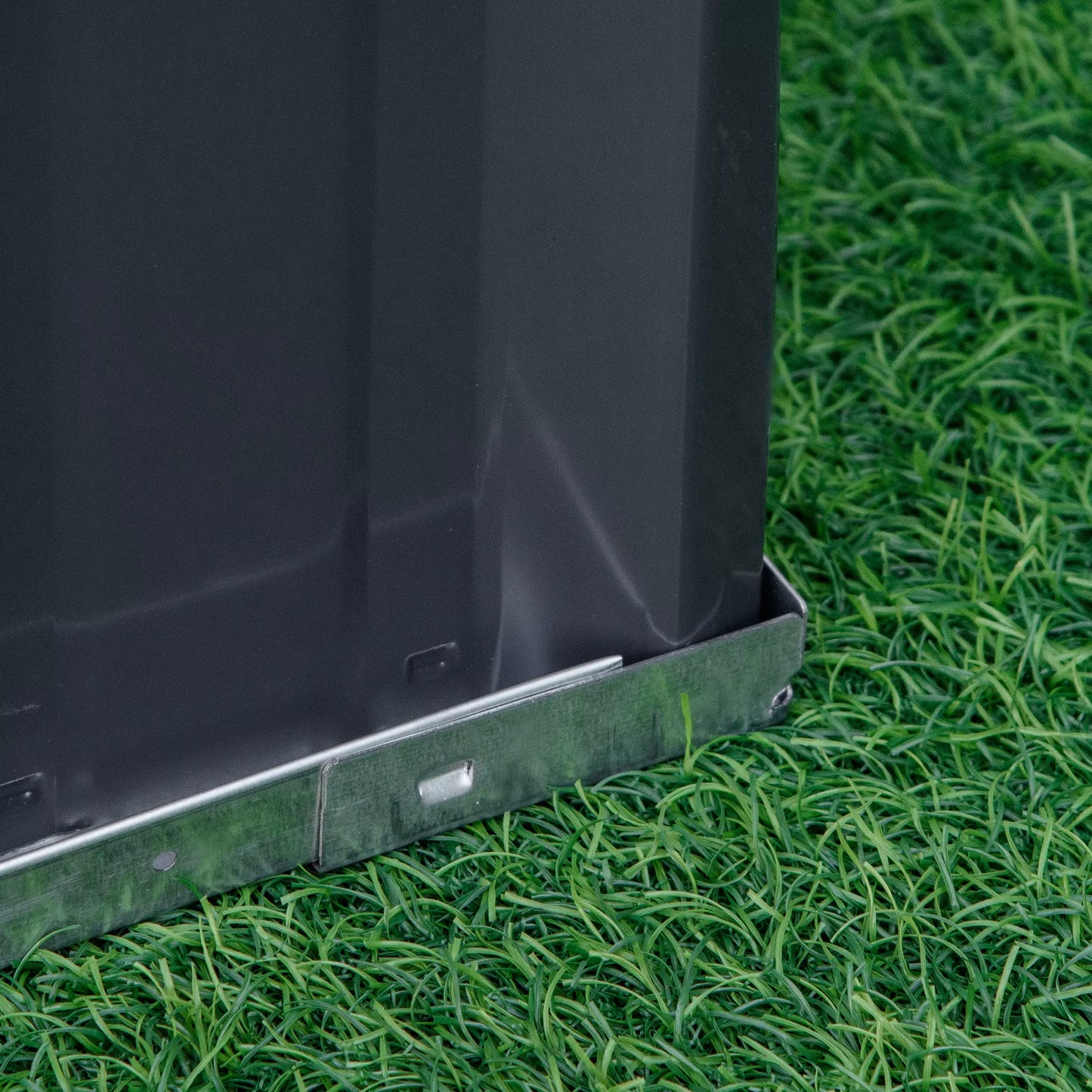 Pakeltas lysvas 3 pakopų iš plieno su T formos etiketėmis, pirštinėmis, gėlių laiptais, žolelių lysve, daržovių lysve balkonui, sodui, tamsiai pilkas, 118 x 118 x 62 cm