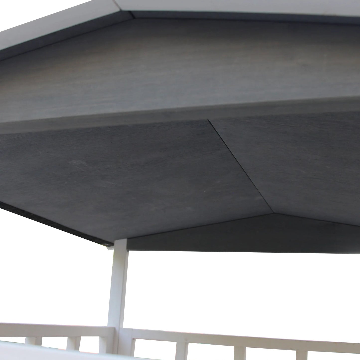 Katės namelis, eglės mediena, lauko katės būda su terasa, katės guolis, 4 aukštai, katės vila su laiptais, asfaltinis stogas, atsparus žiemai, smulkių gyvūnėlių namelis, pilkas, 75,5 x 75 x 137 cm