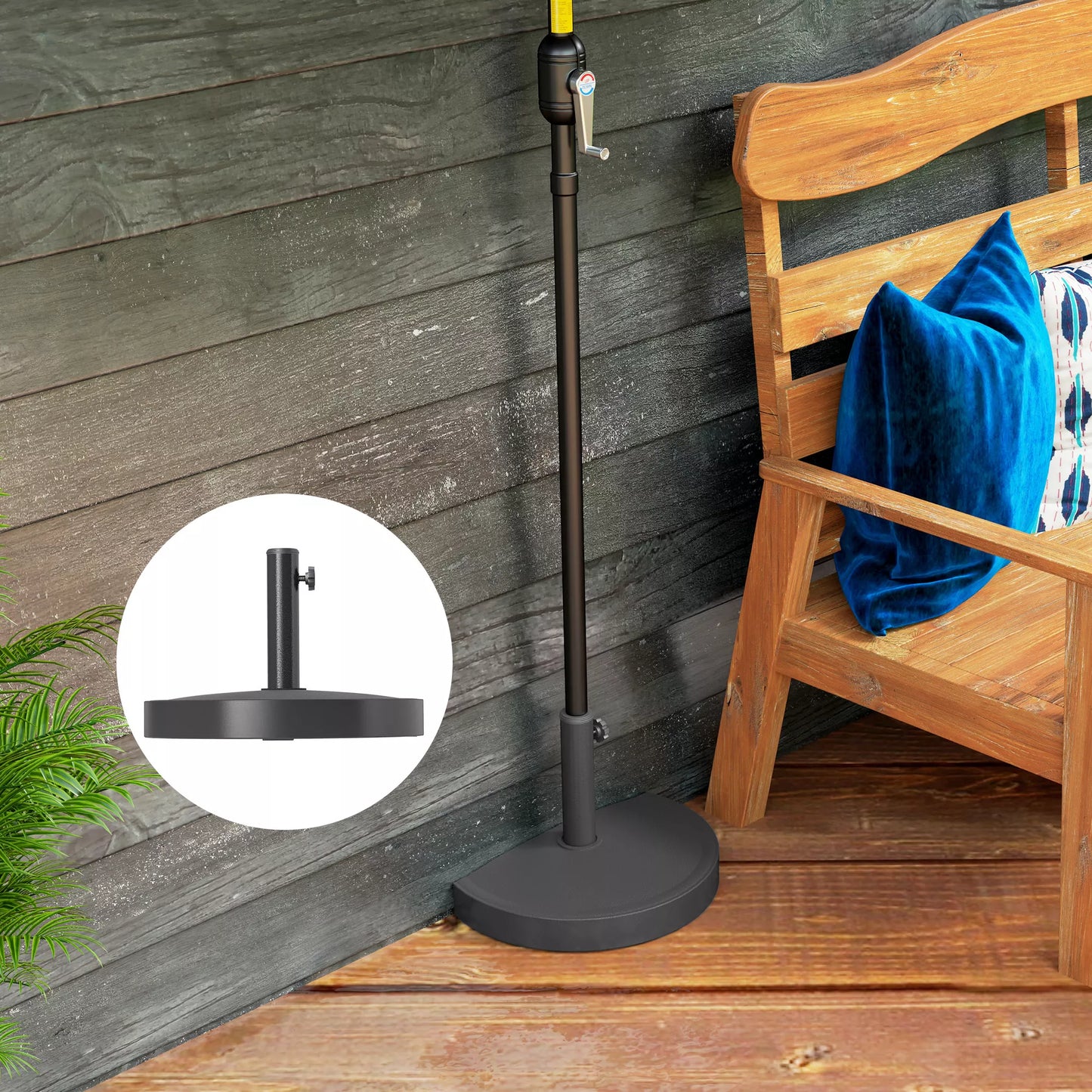 Betoninis skėčių stovas Pusapvalus skėčių stovas Skėčių laikiklis, skėčių svoris skėčiams 32/38/48 mm