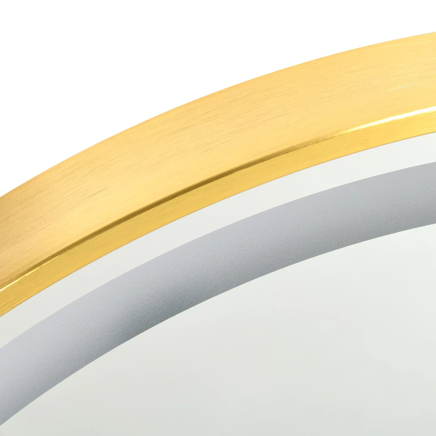 Apvalus veidrodis su LED apšvietimu, laikrodžio rodmenimis, atminties funkcija, auksas + sidabras