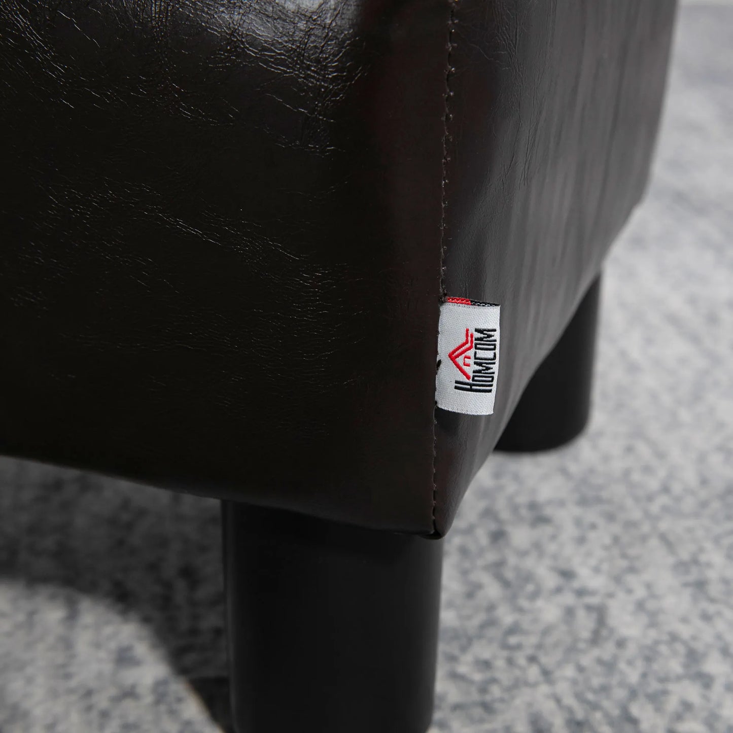 Taburetė su dirbtinės odos imitacijos audiniu, iki 110 kg, kavos spalvos, 40 x 30 x 24 cm