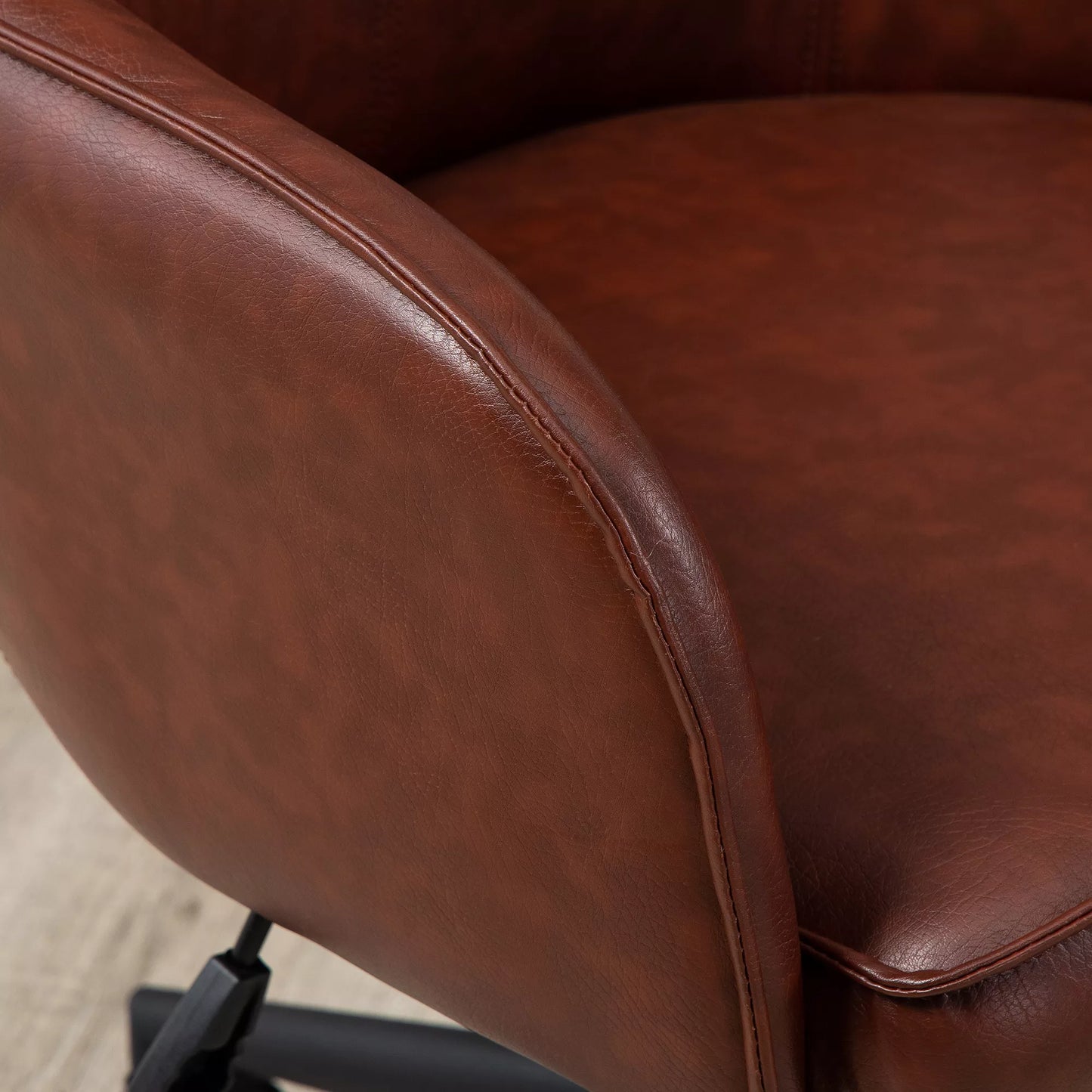 Vinsetto biuro kėdė, reguliuojamo aukščio, pasukimo funkcija, 58,5 cm x 62 cm x 91 cm, ruda