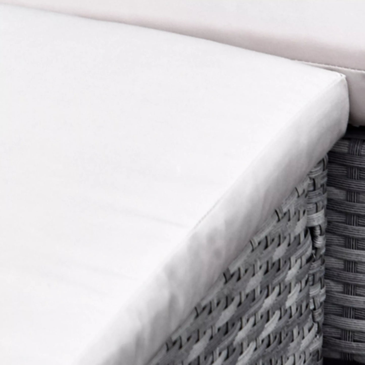 5 dalių sodo baldų komplektas, rotango poilsio grupė su pėdų atrama, metalas, pilka, 142 x 60 x 75 cm