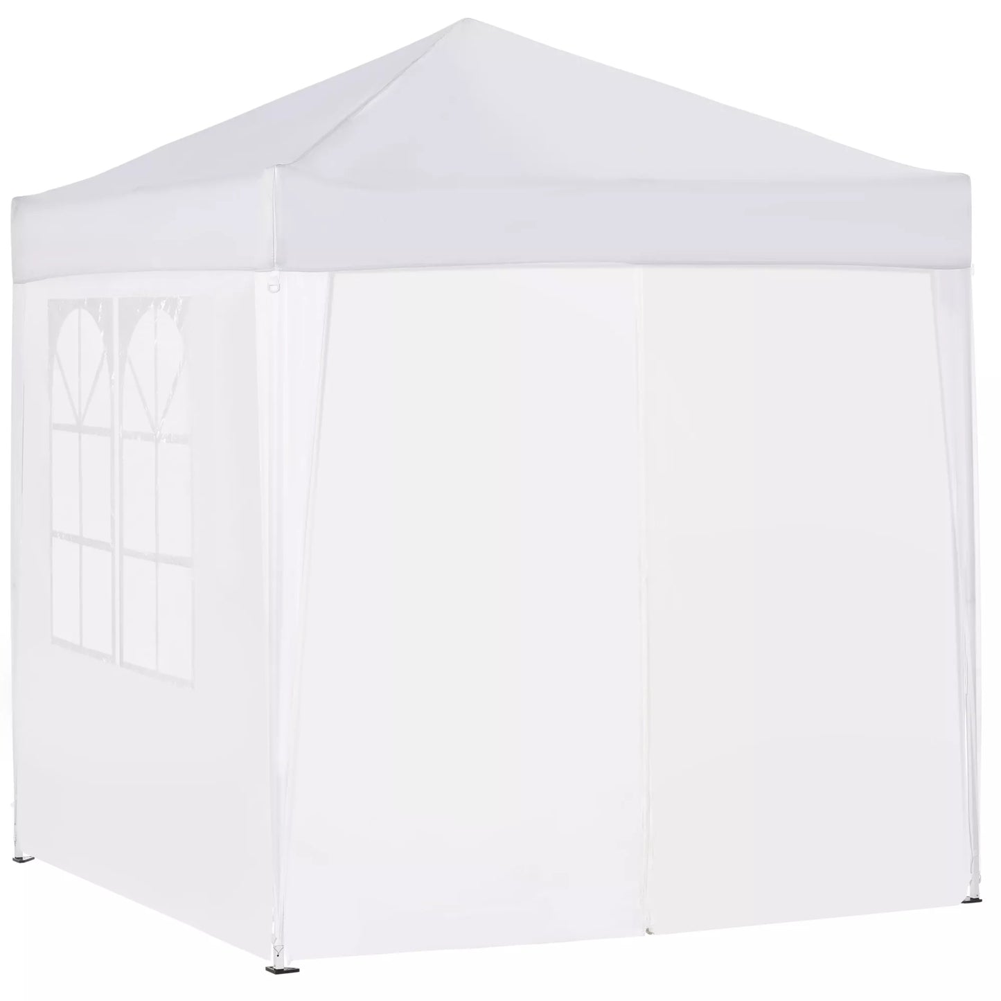 Sodo palapinė, alaus palapinė, 4 nuimamos šoninės sienelės, 2 langai, metalinis rėmas, 2 x 2 m, Balta