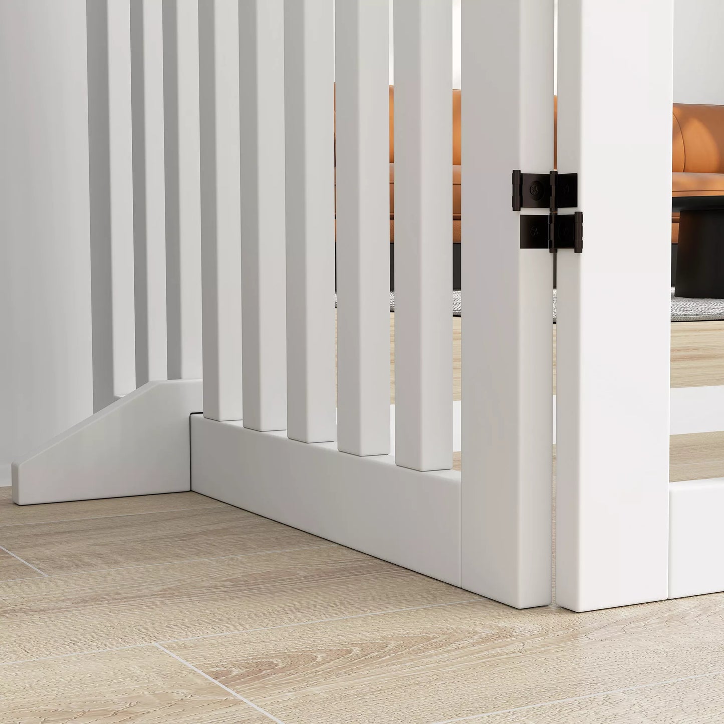 Naminių gyvūnų grotelės, laiptų apsauginės grotelės, apsauginės grotelės, 4 dalys, sulankstomos, baltos spalvos