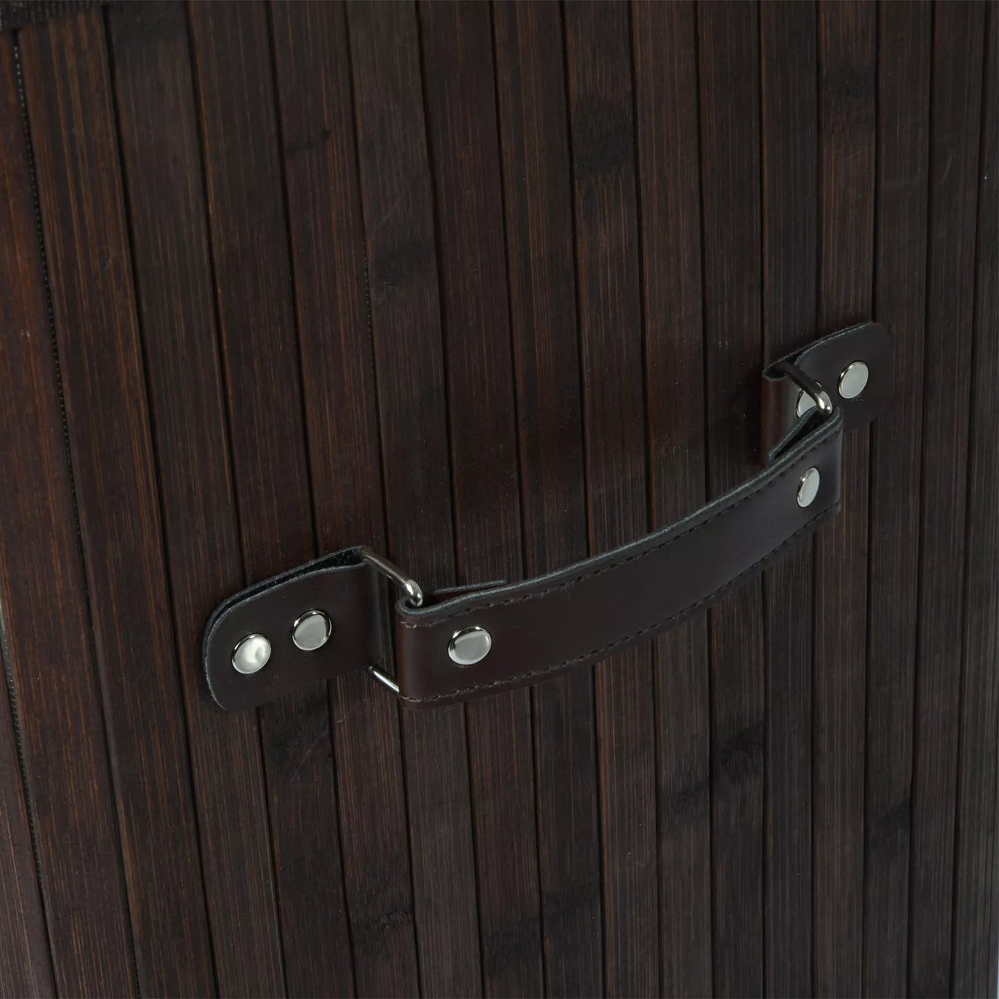 Siauras skalbinių krepšys su dangčiu 72L. Skalbinių surinkėjas su rankena, išimamu skalbinių maišeliu, skalbinių dėžė skalbyklai, miegamajam, vonios kambariui. Tamsiai rudas