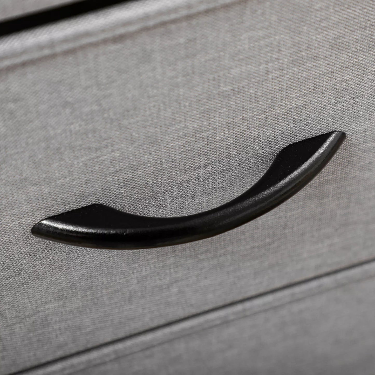 Audinio komoda su 5 stalčiais, laikymo spintelė su rankenėlėmis, 45 x 30 x 116 cm, pilka