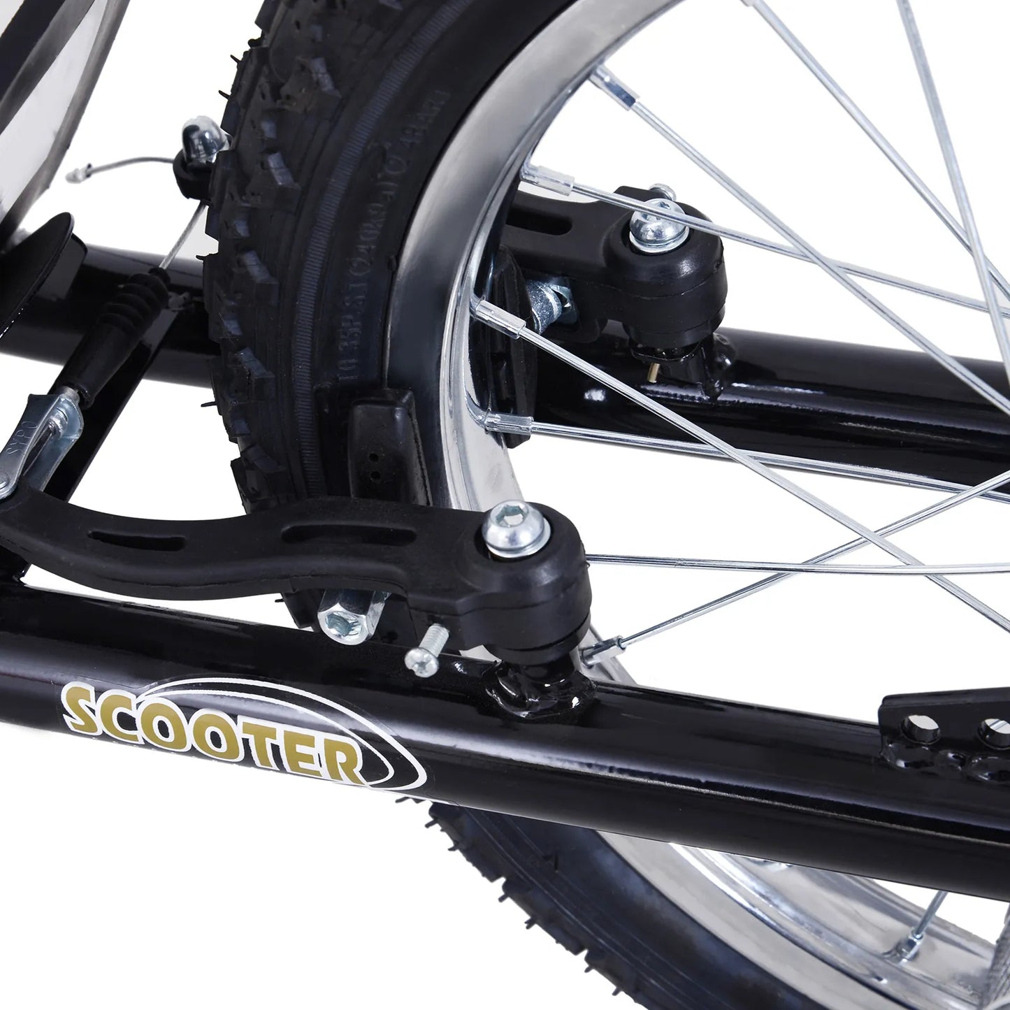 Vaikų paspirtukas su pneumatinėmis padangomis Kickscooter Scooter Paspirtukas Miesto paspirtukas vaikams Kickboard 16 colių nuo 5 metų Aukščio reguliavimas Juodas 143 x 58 x 92-100 cm