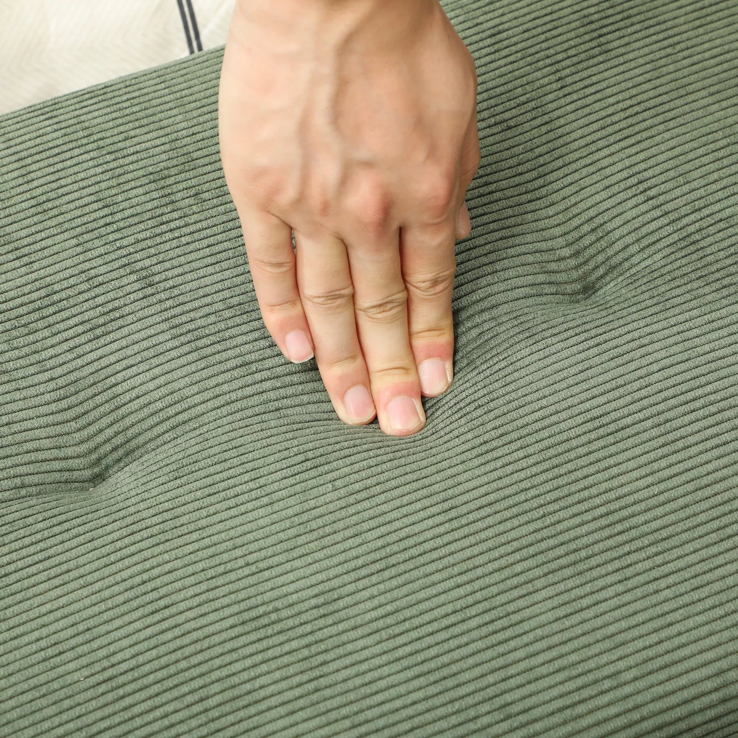 Sėdima bankelė su kordo apmušalu, minkšta bankelė su metalinėmis kojomis, avalynės bankelė 100 x 36 x 45 cm žalia