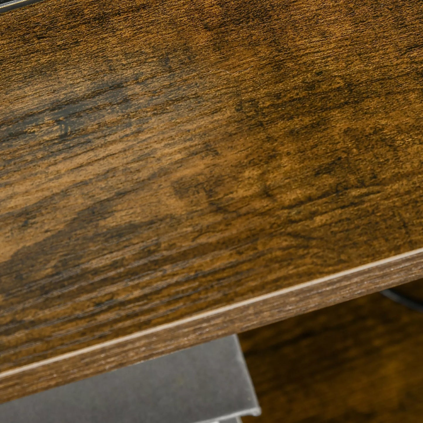 Svetainės spintelė, pagalbinė spintelė, medžiaginiai stalčiai, MDF, plieno rėmas, rudos spalvos