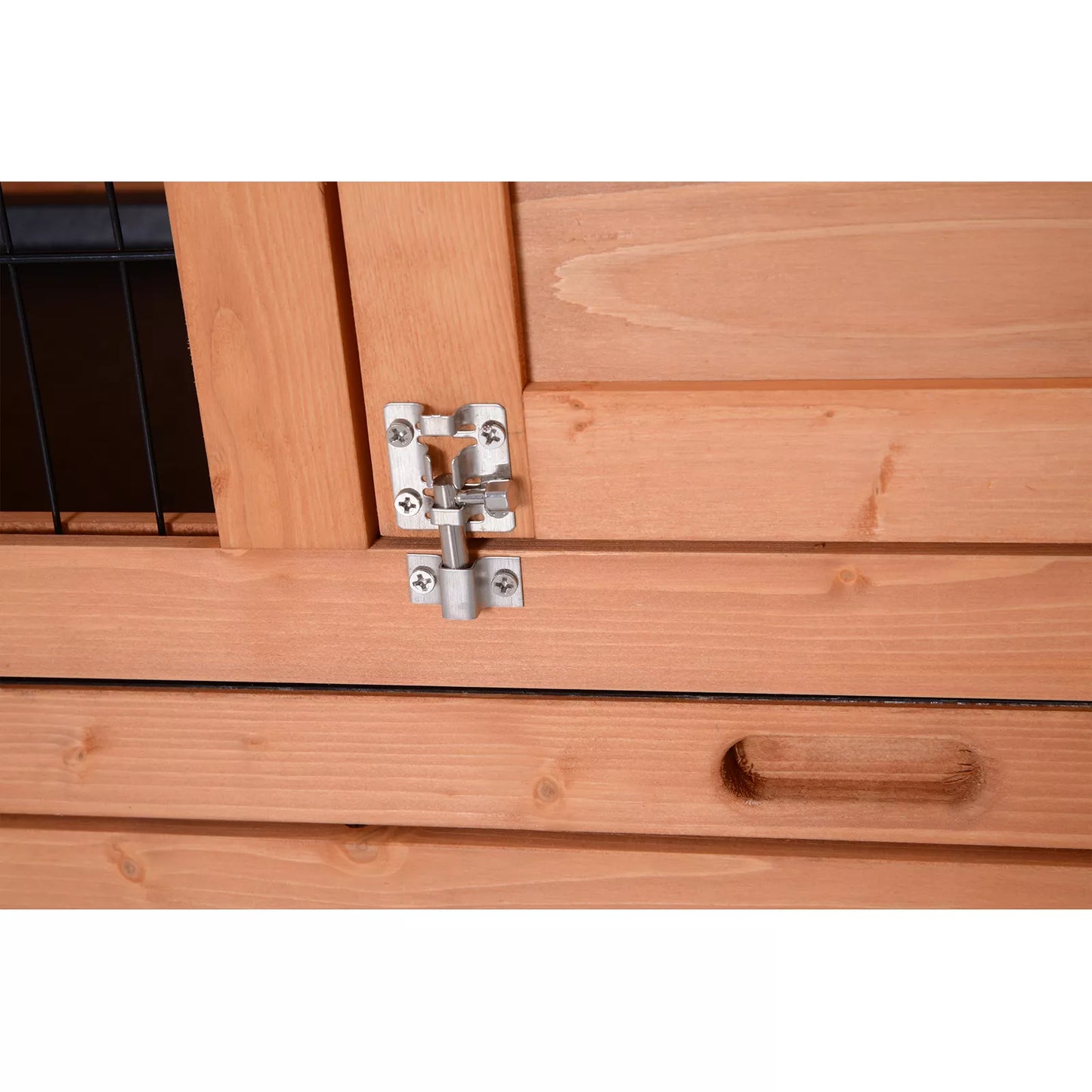 Smulkūs gyvūnėlių aptvaras, smulkūs gyvūnėlių narvas, smulkūs gyvūnėlių namelis, jūrų kiaulyčių aptvaras, dviejų aukštų, pušies mediena, oranžinė 136,4 cm x 50 cm x 93 cm