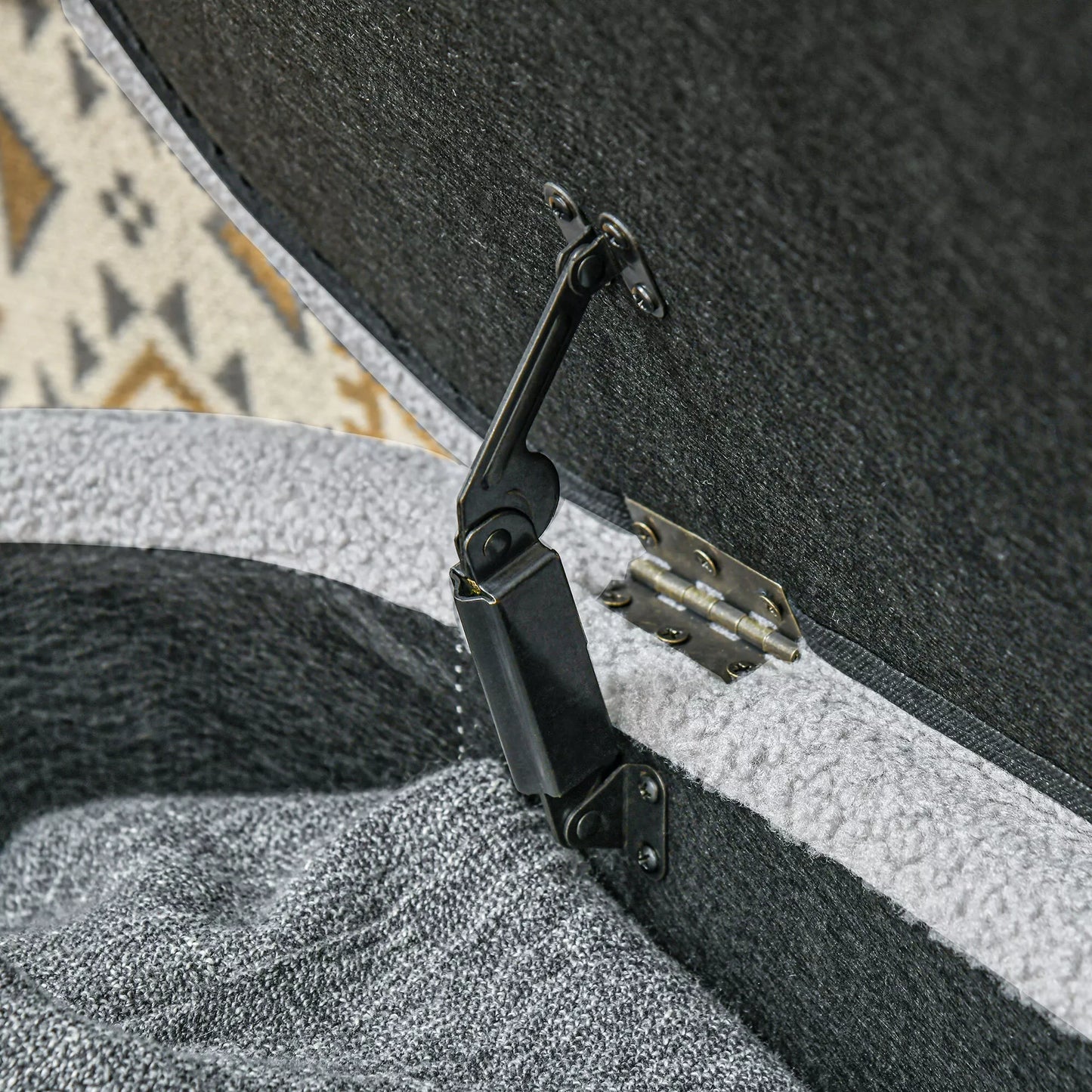 Lovosola, su sandėliavimo funkcija, Teddy vilna, 116x41x40,5cm, šviesiai pilka