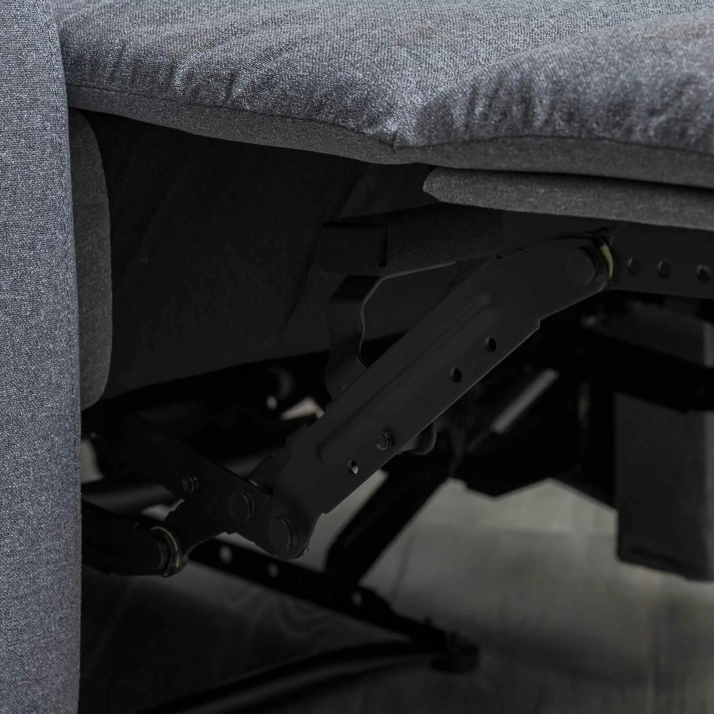 Relaksacinis TV krėslas su gulėjimo funkcija, reguliuojama atlošimo atrama ir kojų atrama, su linine išvaizda svetainei, miegamajam, šviesiai pilkas