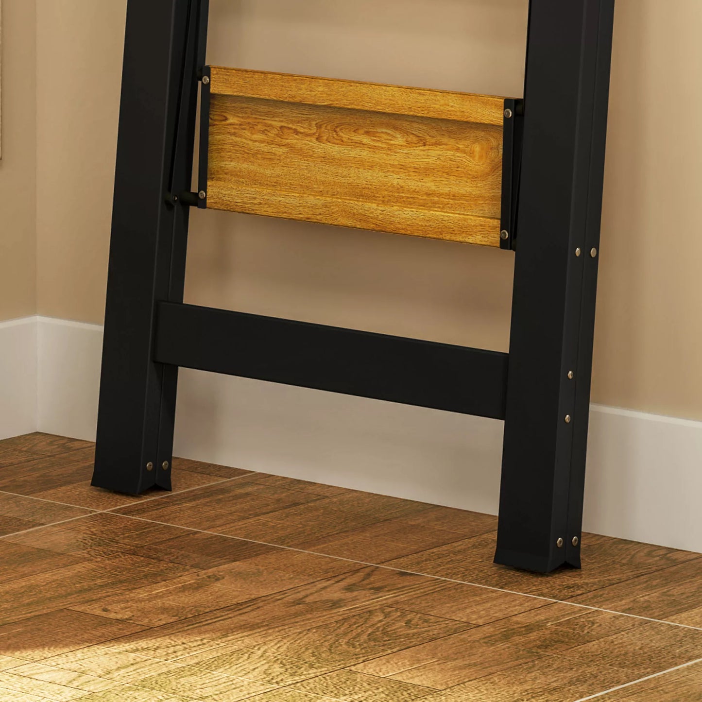 Dvipakopės kopetėlės, metalinės, sulankstomos, neslystanti platforma, juodos