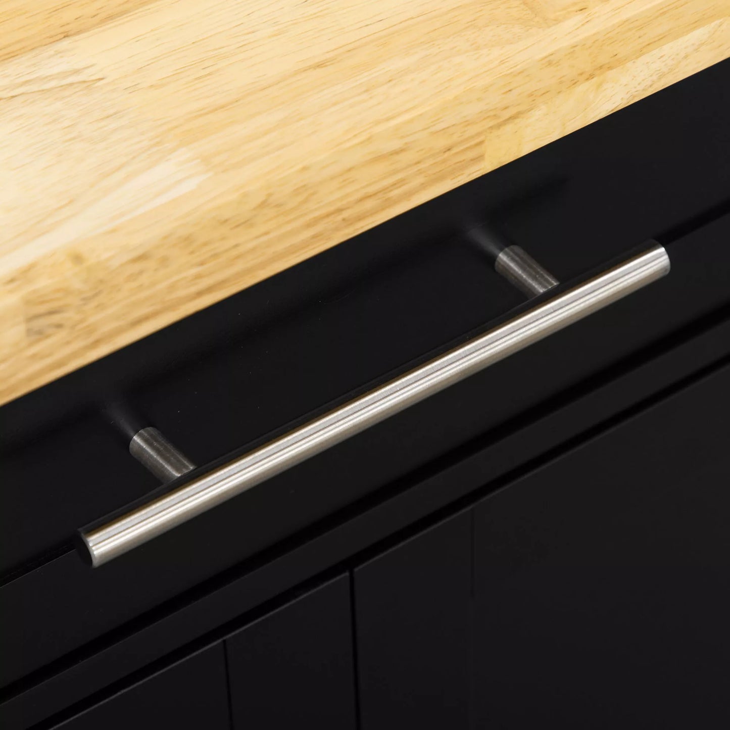 Virtuvės vežimėlis, padavimo vežimėlis, virtuvės sala, 1 prieskonių lentynėlė, 1 rankšluosčių laikiklis, 109 cm x 40 cm x 89 cm, juoda