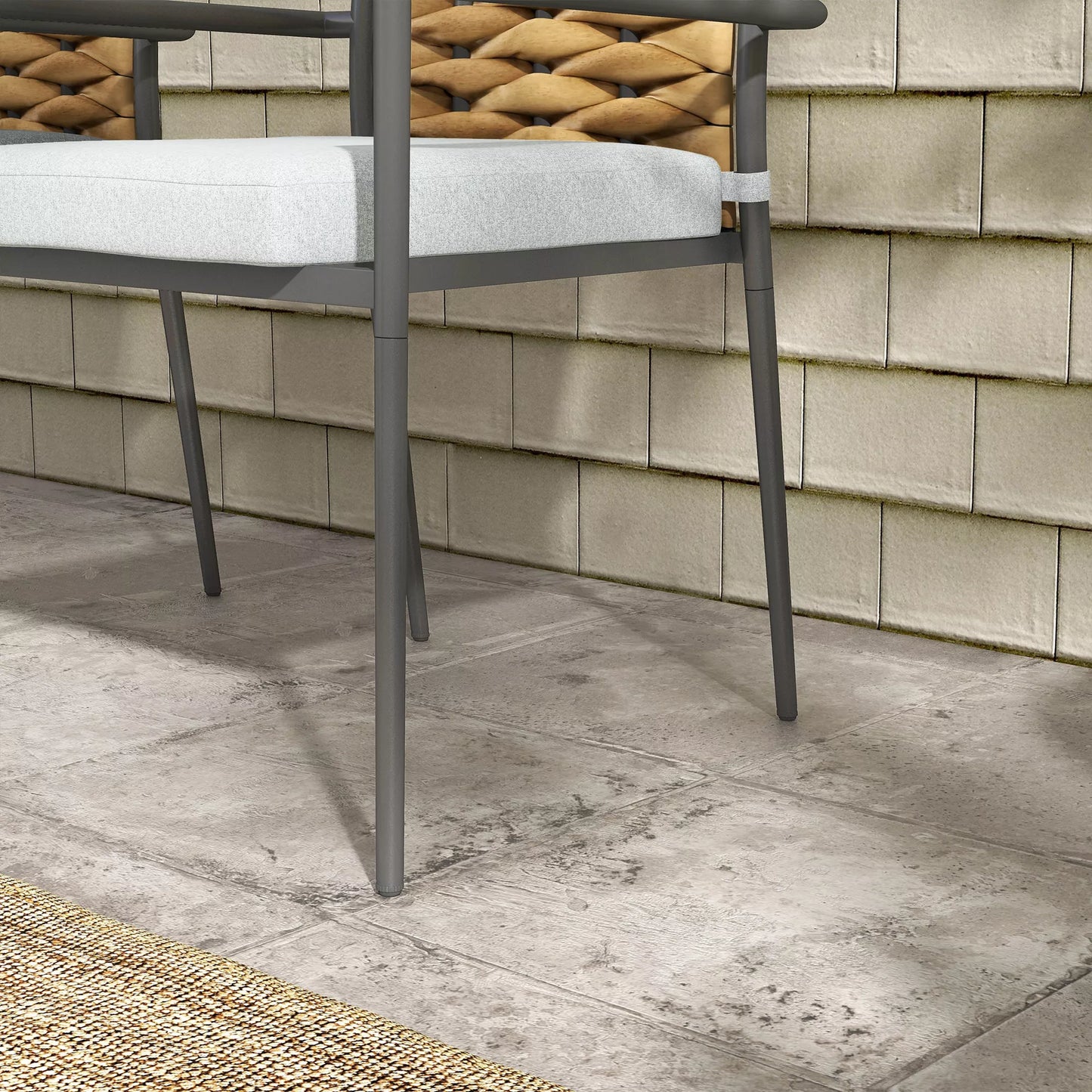 Lauko kėdės, terasinės kėdės, atsparios oro sąlygoms, modernaus dizaino, 57 x 58 x 87 cm, pilkos