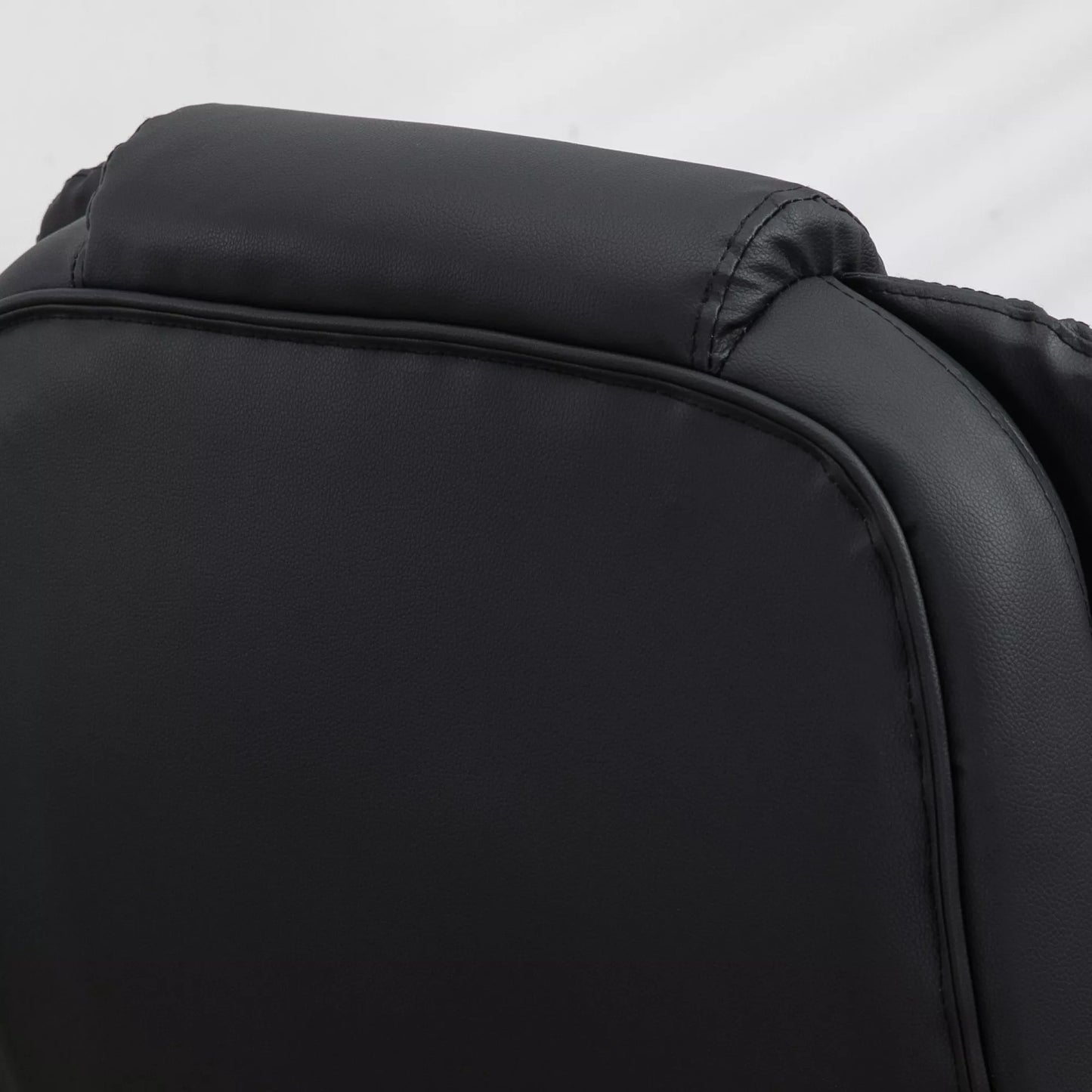 Masažinė biuro kėdė, vadovo kėdė su 6 taškų vibromasažu ir šildymo funkcija, pasukama žaidimų kėdė, dirbtinė oda, 70 x 70 x 111–121 cm, juoda