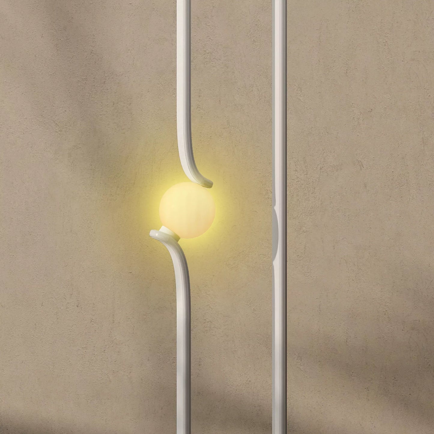 LED grindinis šviestuvas, muzikinių natų dizainas, stiklinis gaubtas, metalas, plastikas, baltas