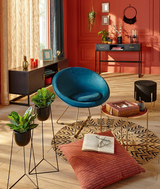 Atmosphera „Evan“ velvetinis fotelis, turkio spalva