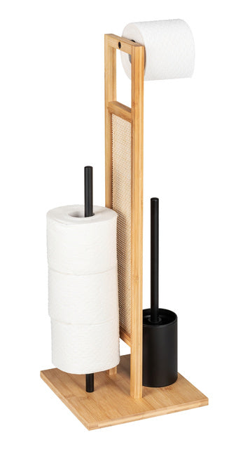 Tualeto aksesuarų stovas „Rivalta“ 3-in-1, bambukinis, 70 cm