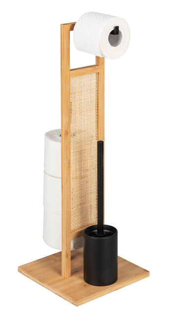 Tualeto aksesuarų stovas „Rivalta“ 3-in-1, bambukinis, 70 cm