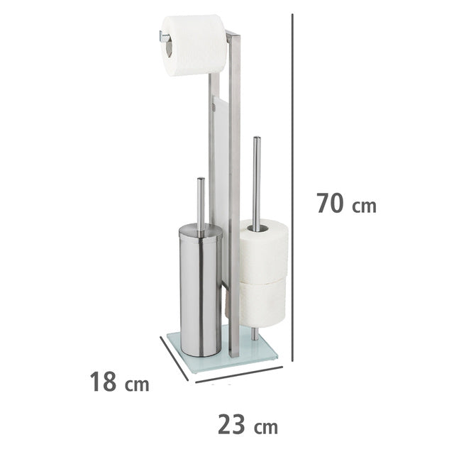 Tualeto aksesuarų stovas „Rivalta“ 3-in-1, sidabrinis, 70 cm