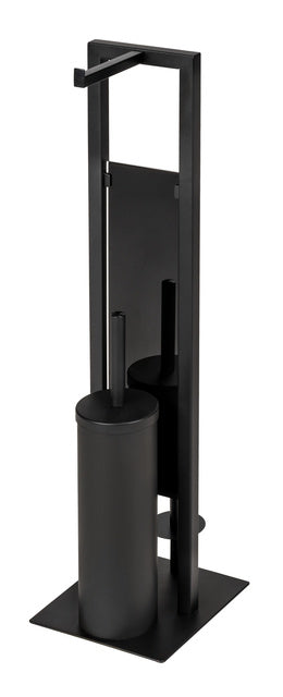 Tualeto aksesuarų stovas „Rivalta“ 3-in-1, juodas, 70 cm