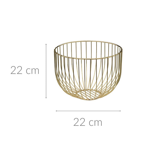 Auksinis metalinis serviravimo krepšelis vaisiams ir daržovėms „Coll“, Ø 22 cm