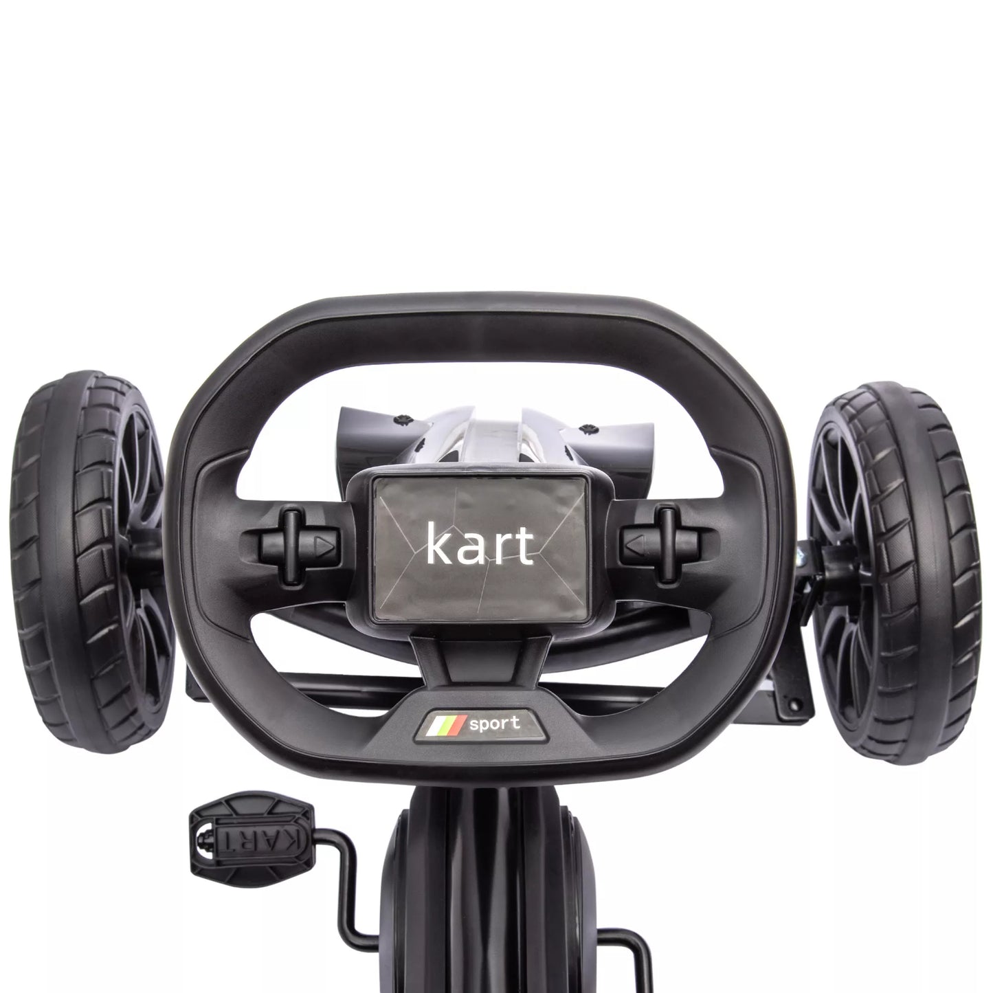 Go-Kart, vaikų transporto priemonė su reguliuojama sėdyne, pedalinė transporto priemonė, pedalinis automobilis su rankiniu stabdžiu, 3–8 metai, lauko, juoda