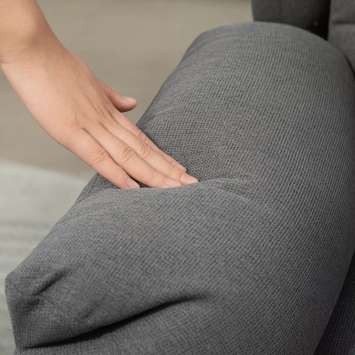 HOMCOM Relaksacinis krėslas, Reguliuojamas minkštas krėslas su kojų atrama, 160° atlošiamas, lininio audinio išvaizda, greitas surinkimas, tamsiai pilkas